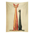 Whimsical Long Cats Portrait Wall Tapestry