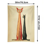 Whimsical Long Cats Portrait Wall Tapestry