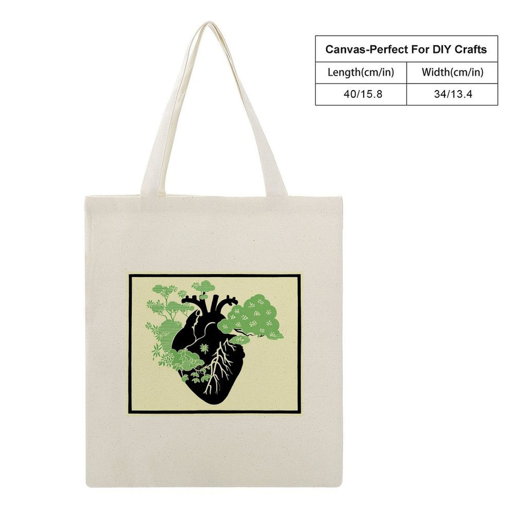Anatomical Heart Bonsai Canvas Tote Bag