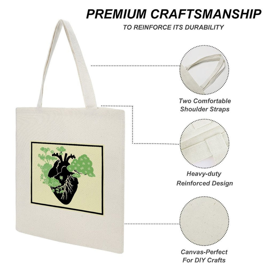 Anatomical Heart Bonsai Canvas Tote Bag