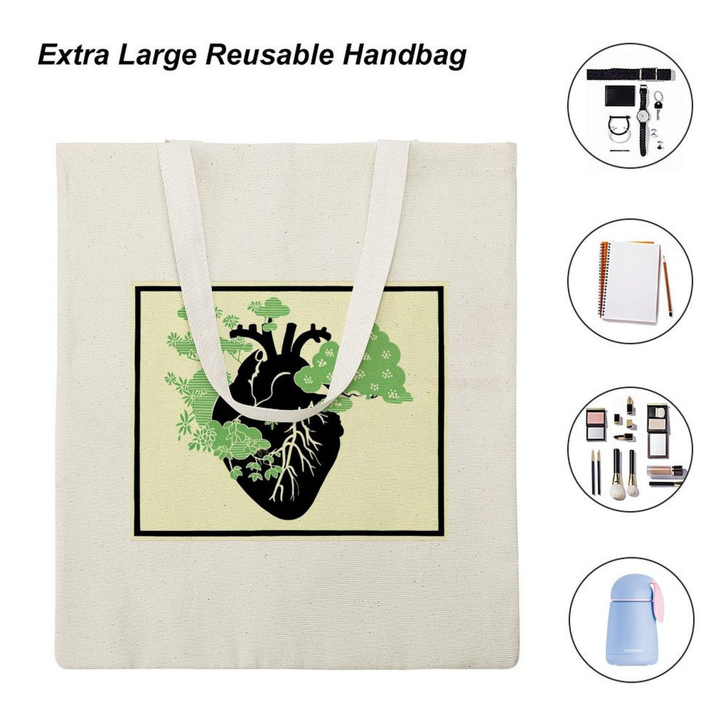 Anatomical Heart Bonsai Canvas Tote Bag