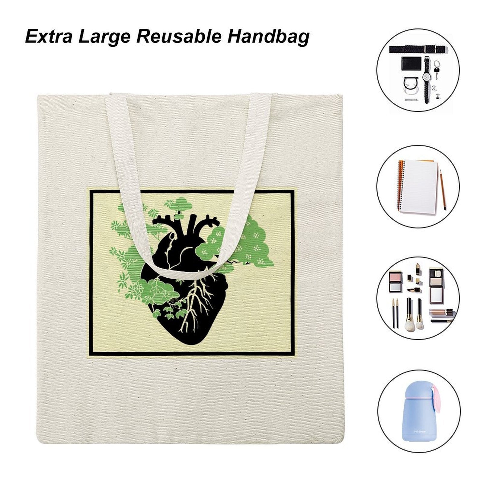 Anatomical Heart Bonsai Canvas Tote Bag