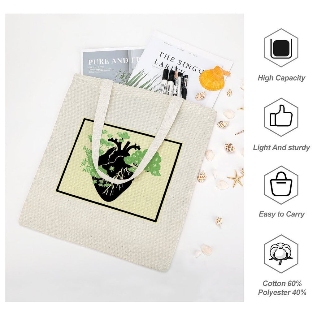 Anatomical Heart Bonsai Canvas Tote Bag