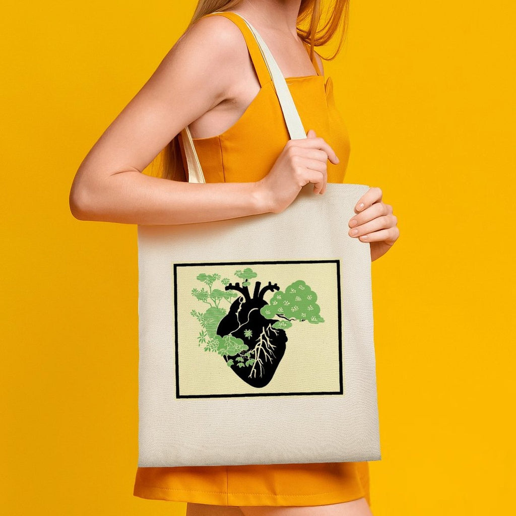 Anatomical Heart Bonsai Canvas Tote Bag
