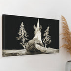 Mystical Midnight Unicorn Framed Canvas Art Wall Decor