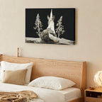 Mystical Midnight Unicorn Framed Canvas Art Wall Decor