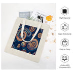 Abstract Ammonite Fossil Canvas Tote Bag - Artistic Marine Spiral Design