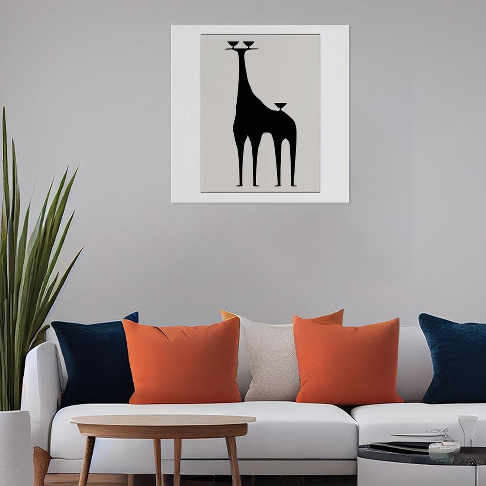 Surrealist Silhouette Giraffe | Gallery Canvas Print (Square 1:1)