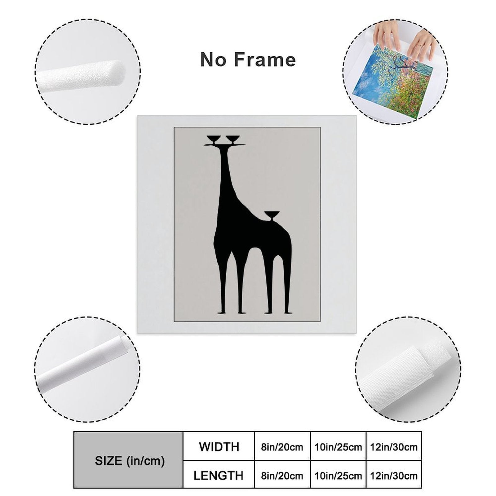 Surrealist Silhouette Giraffe | Gallery Canvas Print (Square 1:1)