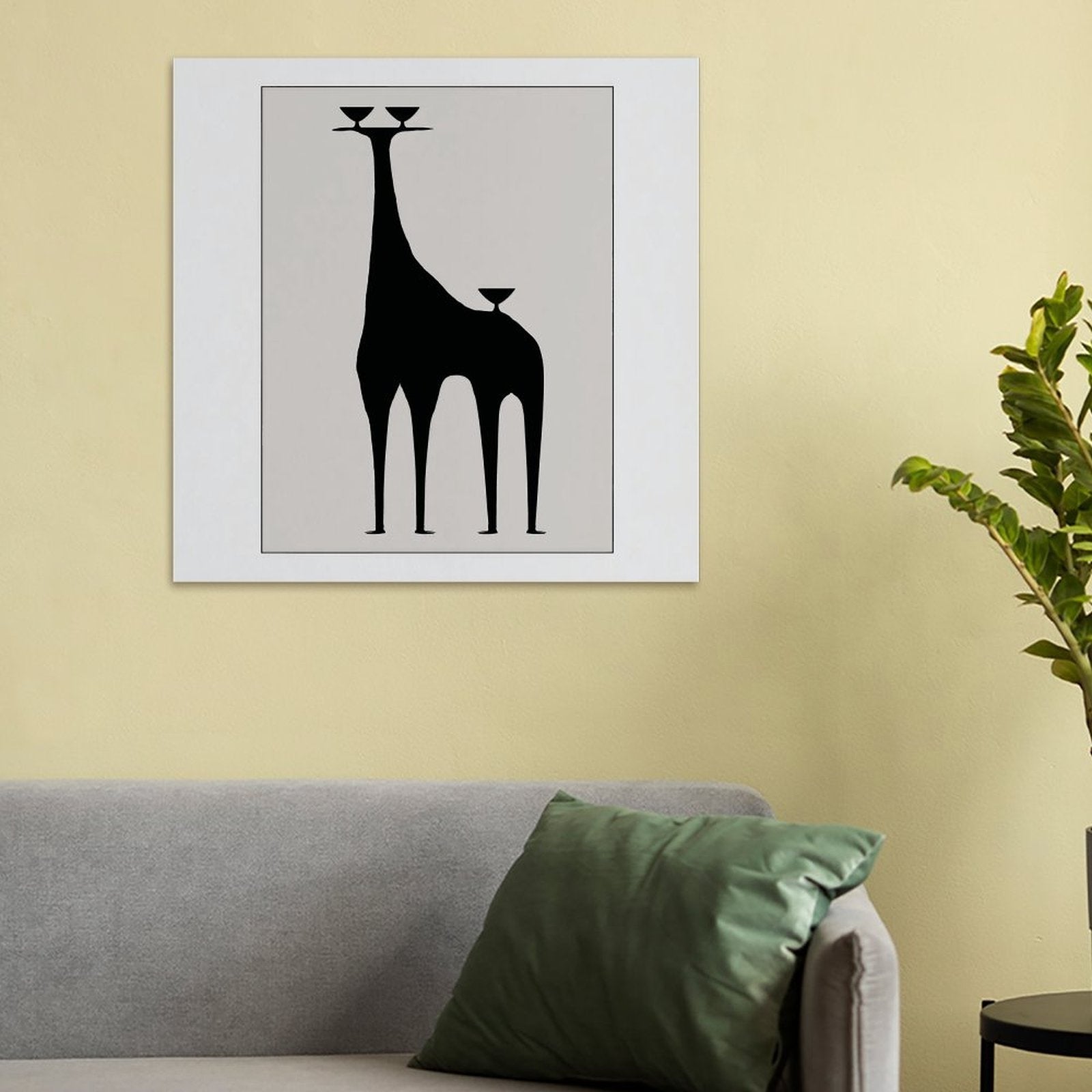 Surrealist Silhouette Giraffe | Gallery Canvas Print (Square 1:1)