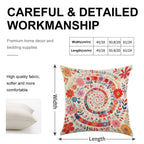 Spiral Garden Bloom Faux-Linen Throw Pillow Cover
