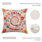 Spiral Garden Bloom Faux-Linen Throw Pillow Cover