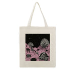 Surreal Geometric Nautilus Canvas Tote Bag