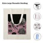 Surreal Geometric Nautilus Canvas Tote Bag