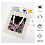 Surreal Geometric Nautilus Canvas Tote Bag