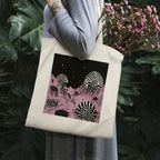 Surreal Geometric Nautilus Canvas Tote Bag