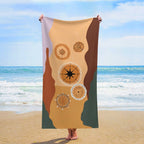 Desert Sun & Earth Tones Abstract Beach Towel