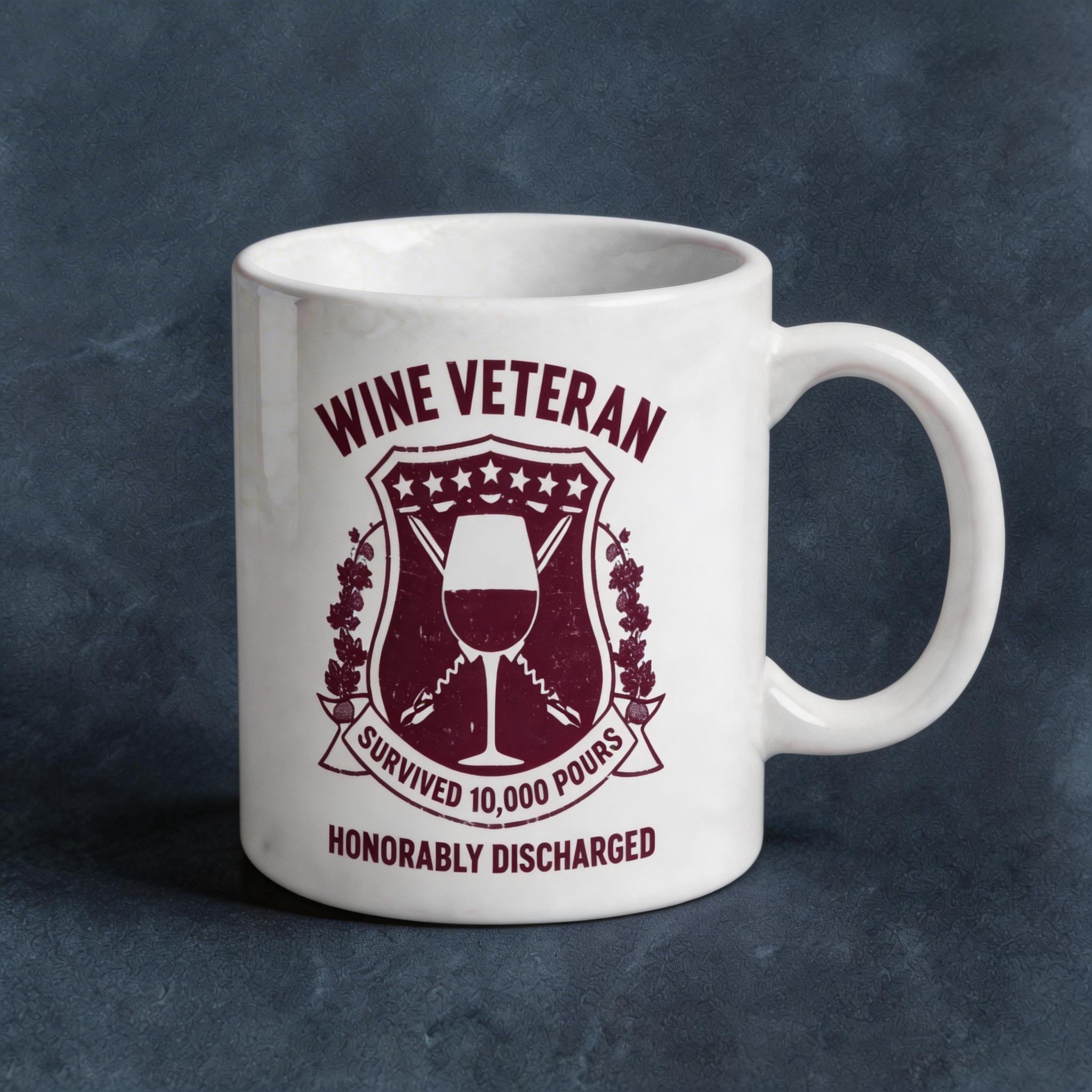 Wine Veteran Mug - Funny Wine Lover Gift - 11oz Ceramic Coffee Cup