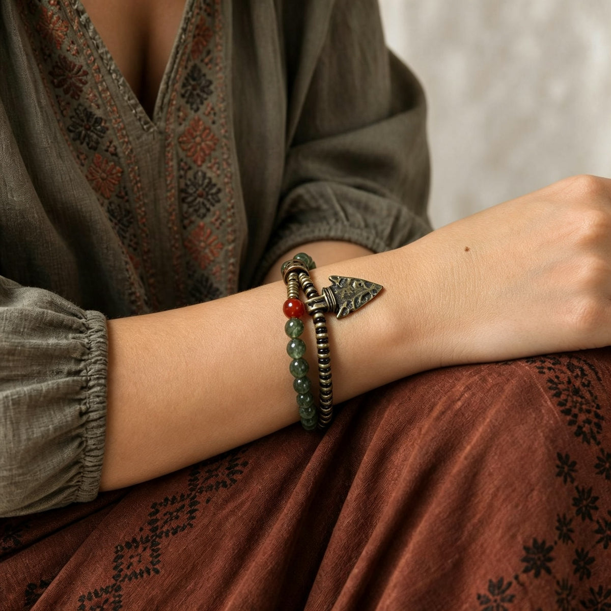 Forest Arrow Layered Bracelet