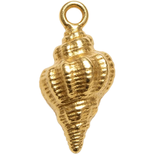Gold Conch Shell Charm single bead