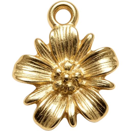 Gold Flower Charm single bead