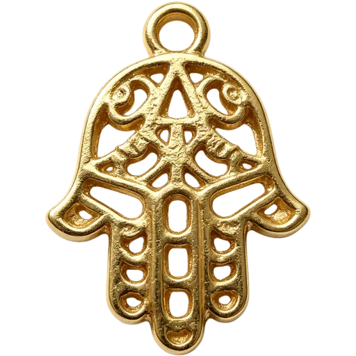 Gold Hamsa Hand Charm single bead