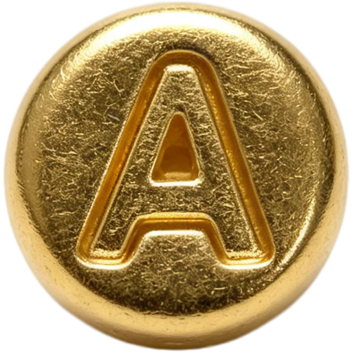 Gold Letter A Spacer single bead