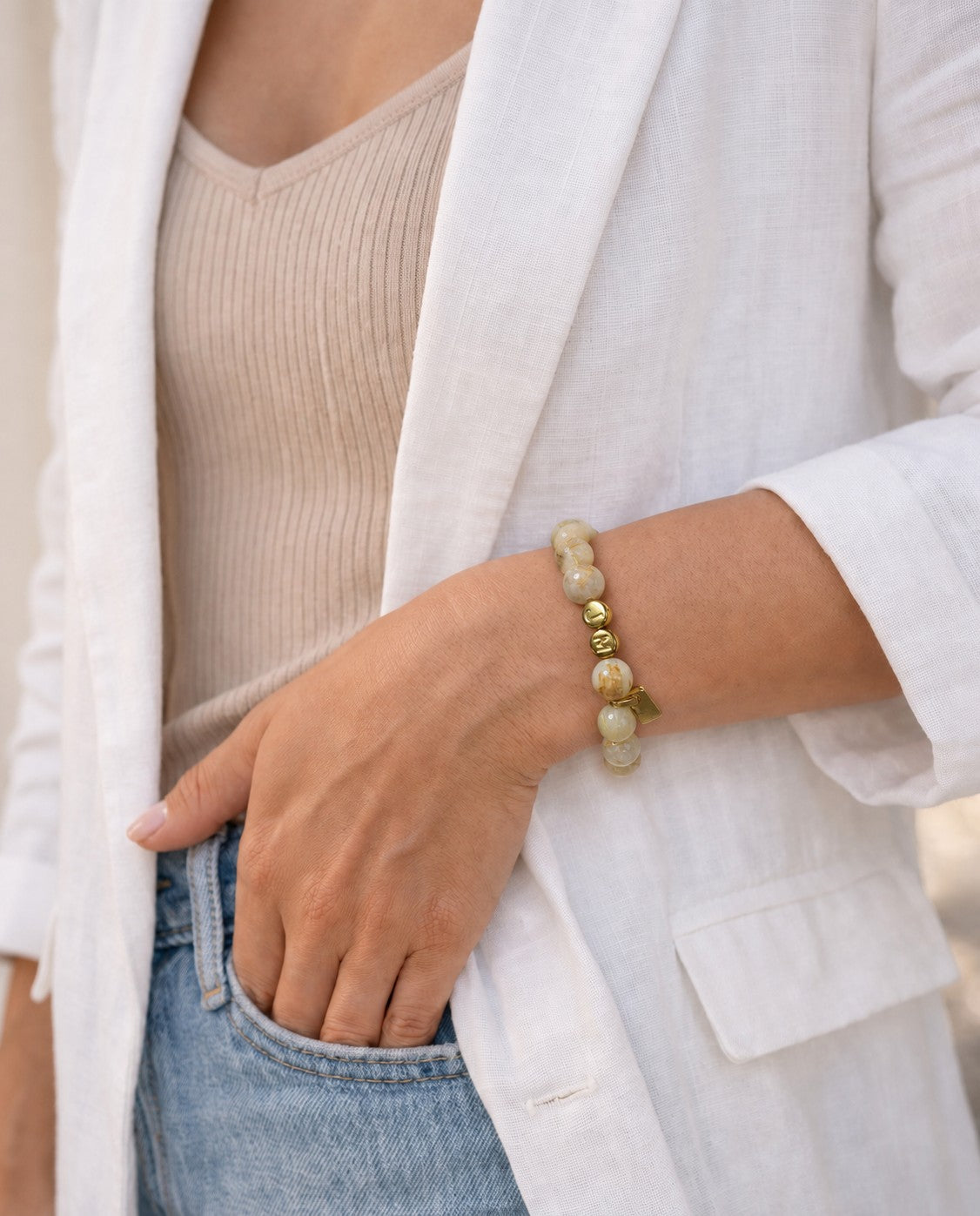 Golden Meadow Adjustable Charm Bracelet