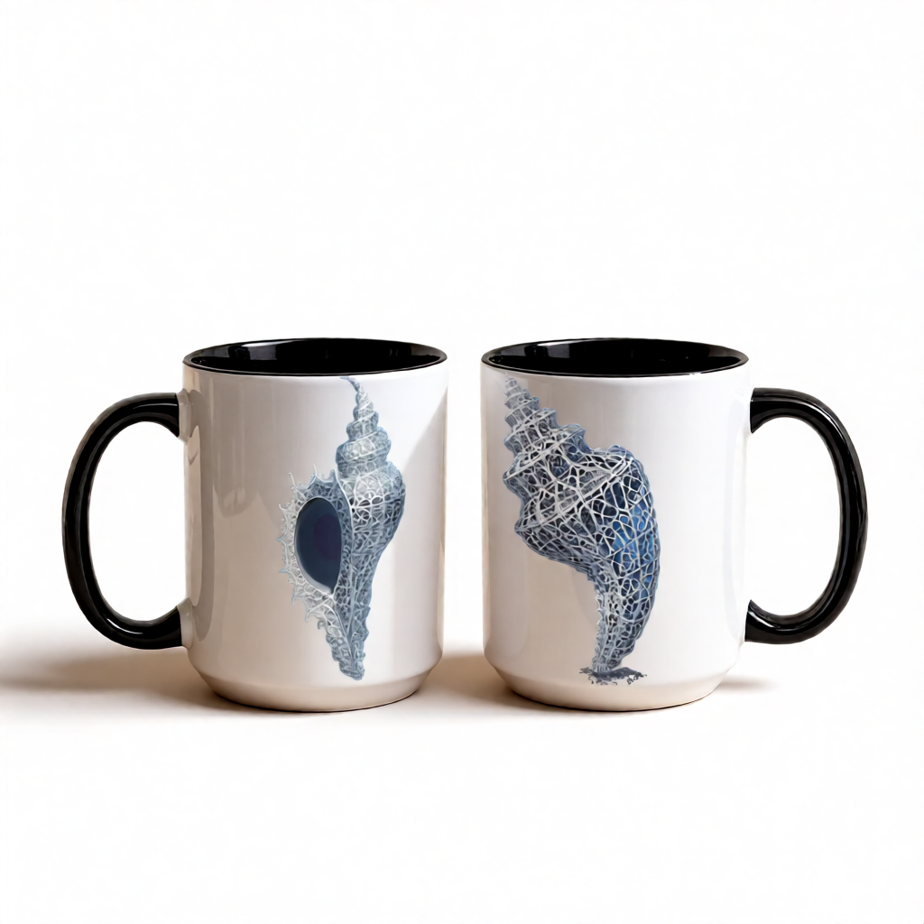 Filigree Seashell Ceramic Mug