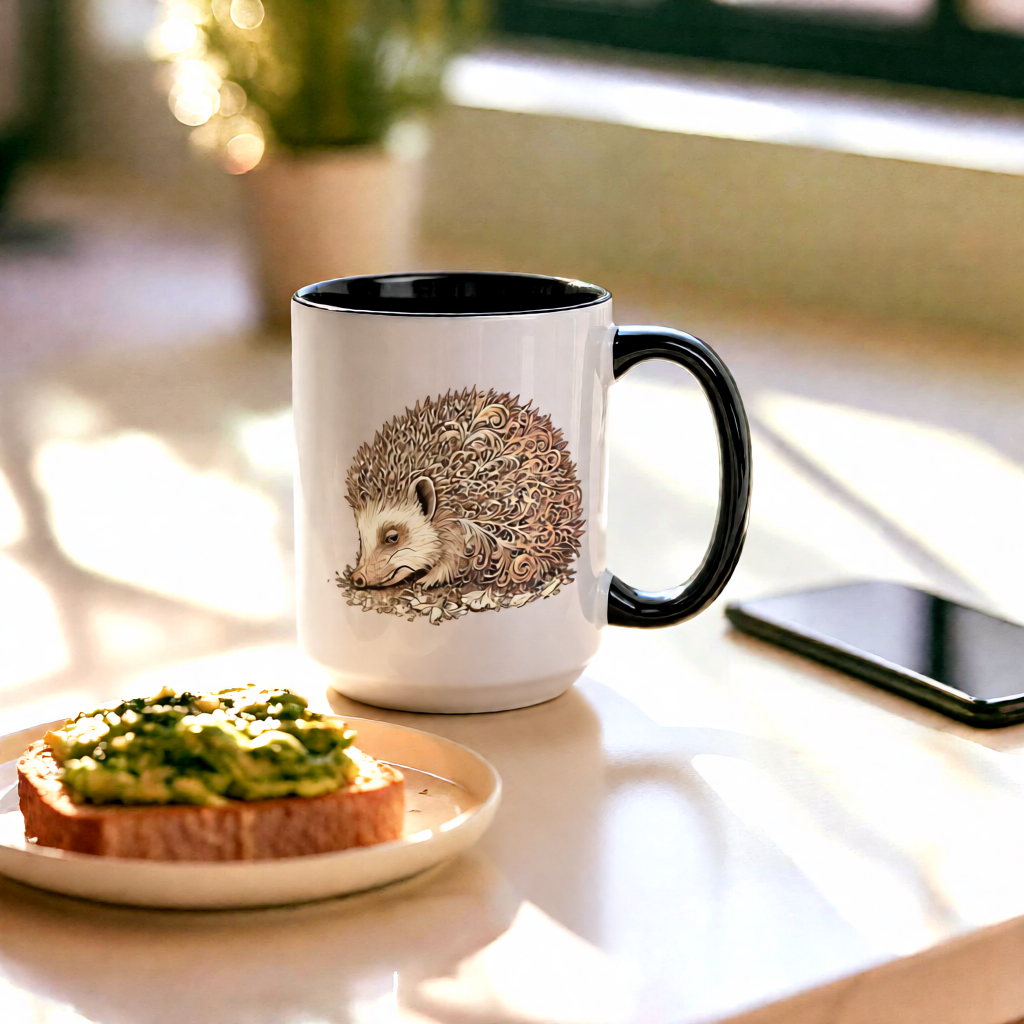 Filigree Hedgehog Ceramic Mug