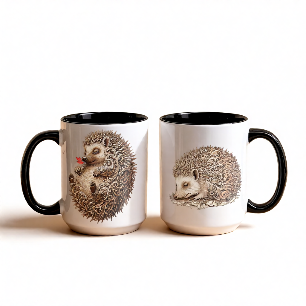 Filigree Hedgehog Ceramic Mug
