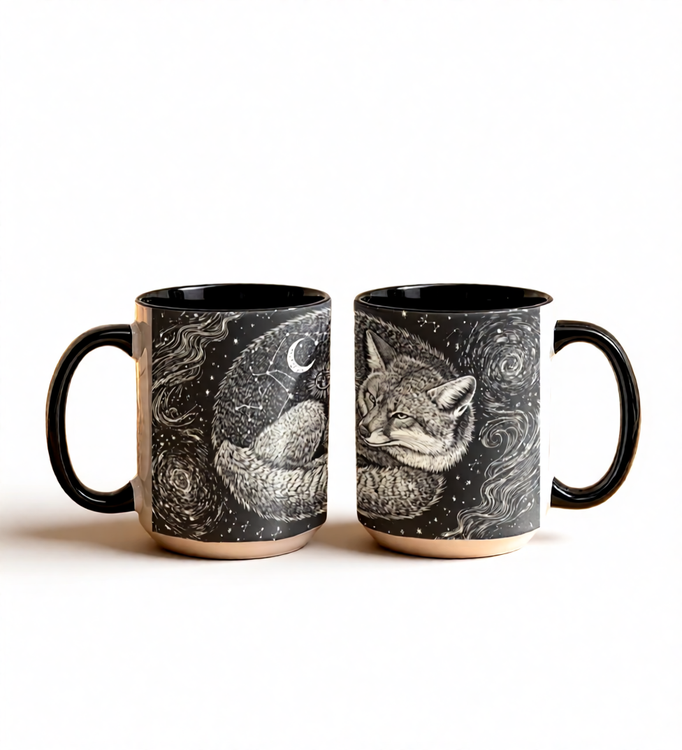 Moonlit Fox Ceramic Mug