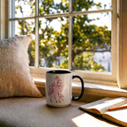 Rose Filigree Unicorn Ceramic Mug
