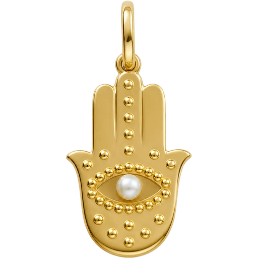 Pearl Hamsa Charm