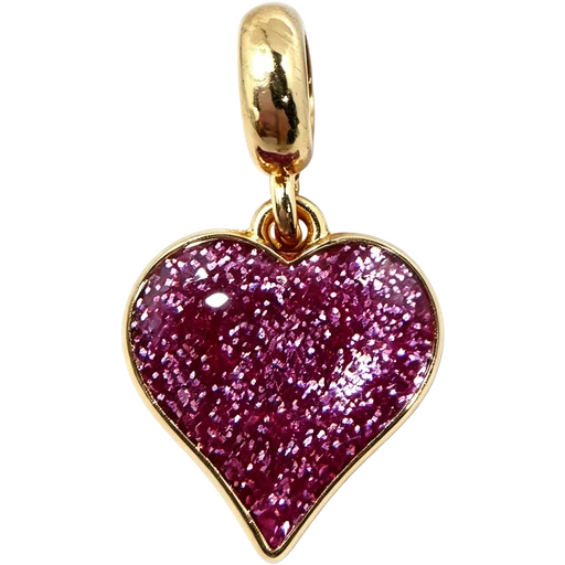 Pink Crystal Heart Charm