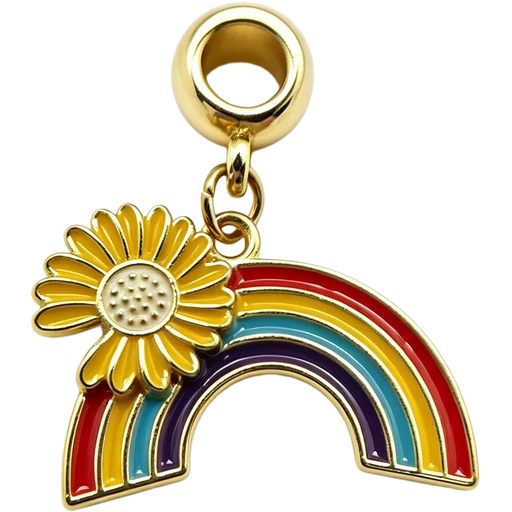 Rainbow Daisy Charm