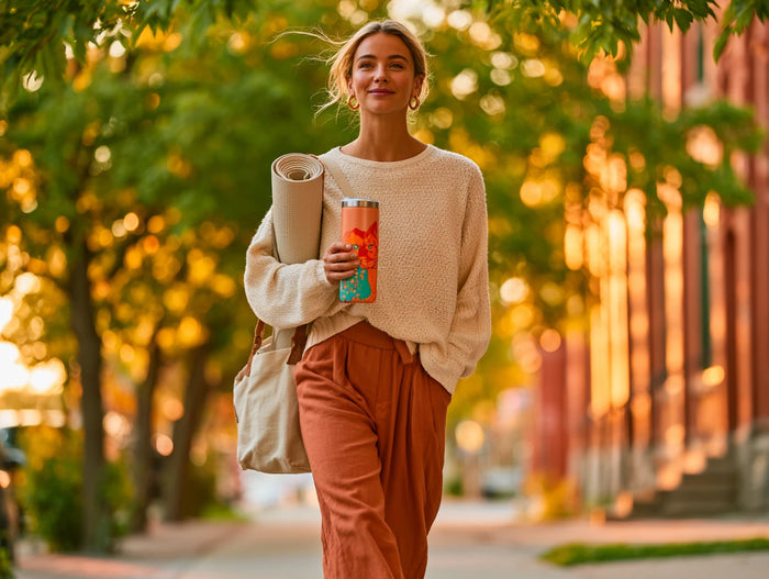 Urban ritual — 20oz tumbler, city stride