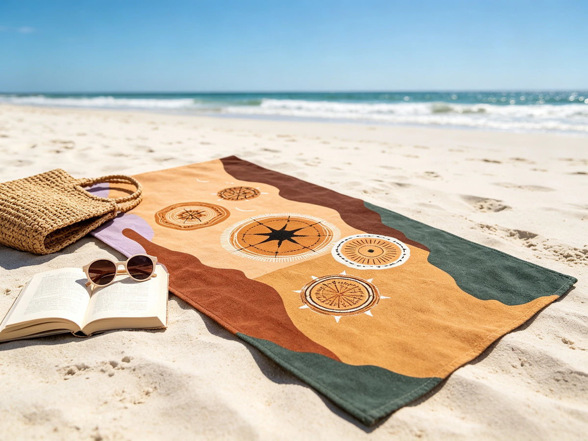 Shoreline day — oversized towel, salt air