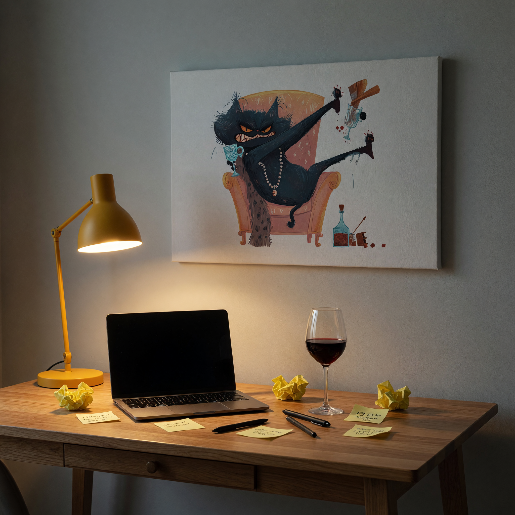 Cantankerous Cat Diva Landscape Framed Art Print