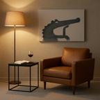 Pondering Alligator Framed Canvas Art - Quirky Reptile Wall Decor