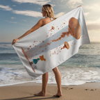 Whimsical Celestial Jellyfish Adventure Beach Towel