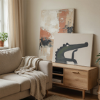 Pondering Alligator Framed Canvas Art - Quirky Reptile Wall Decor