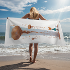 Whimsical Celestial Jellyfish Adventure Beach Towel