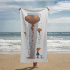 Whimsical Celestial Jellyfish Adventure Beach Towel