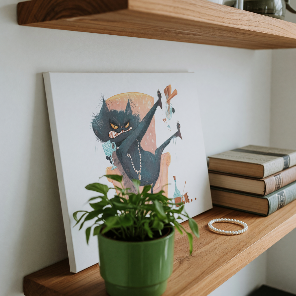 Cantankerous Cat Diva Landscape Framed Art Print