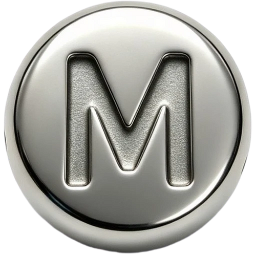 Silver Letter M Spacer