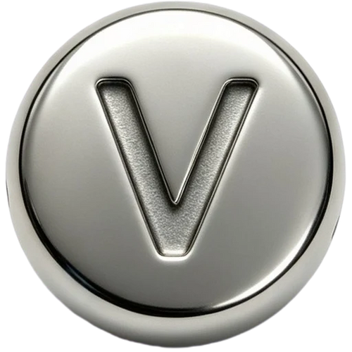 Silver Letter V Spacer
