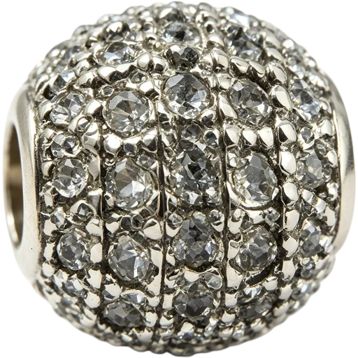 Silver Pave Barrel Spacer