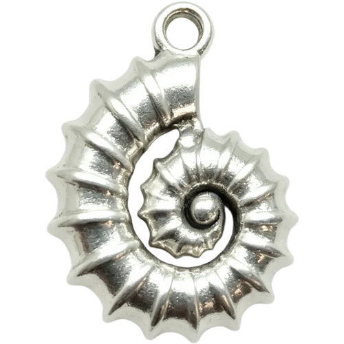 Silver Spiral Shell Charm