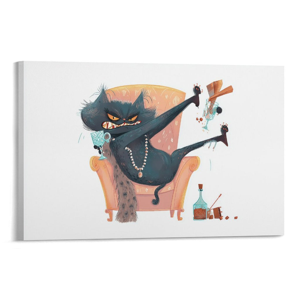 Cantankerous Cat Diva Landscape Framed Art Print